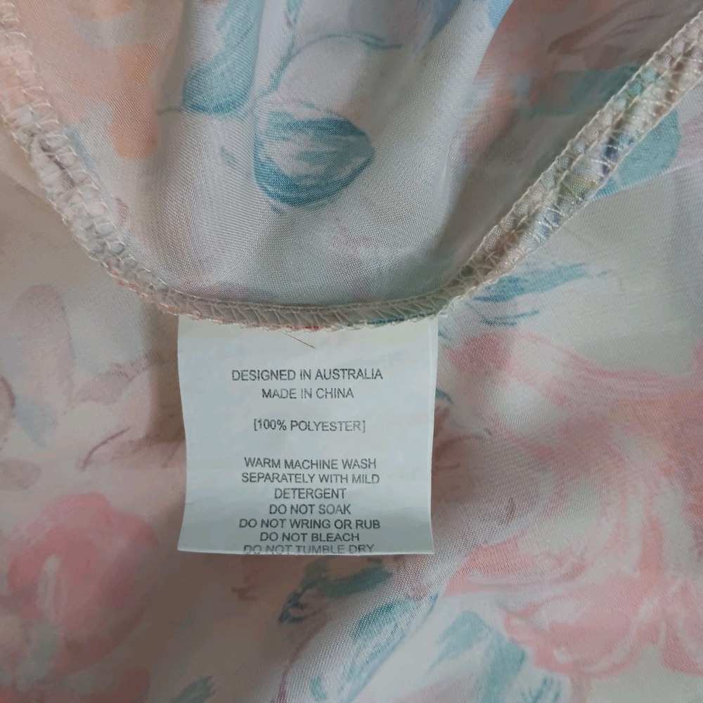 Floral Pink Satin Slip Dress with Cowl Neck - Picture 8 of 12